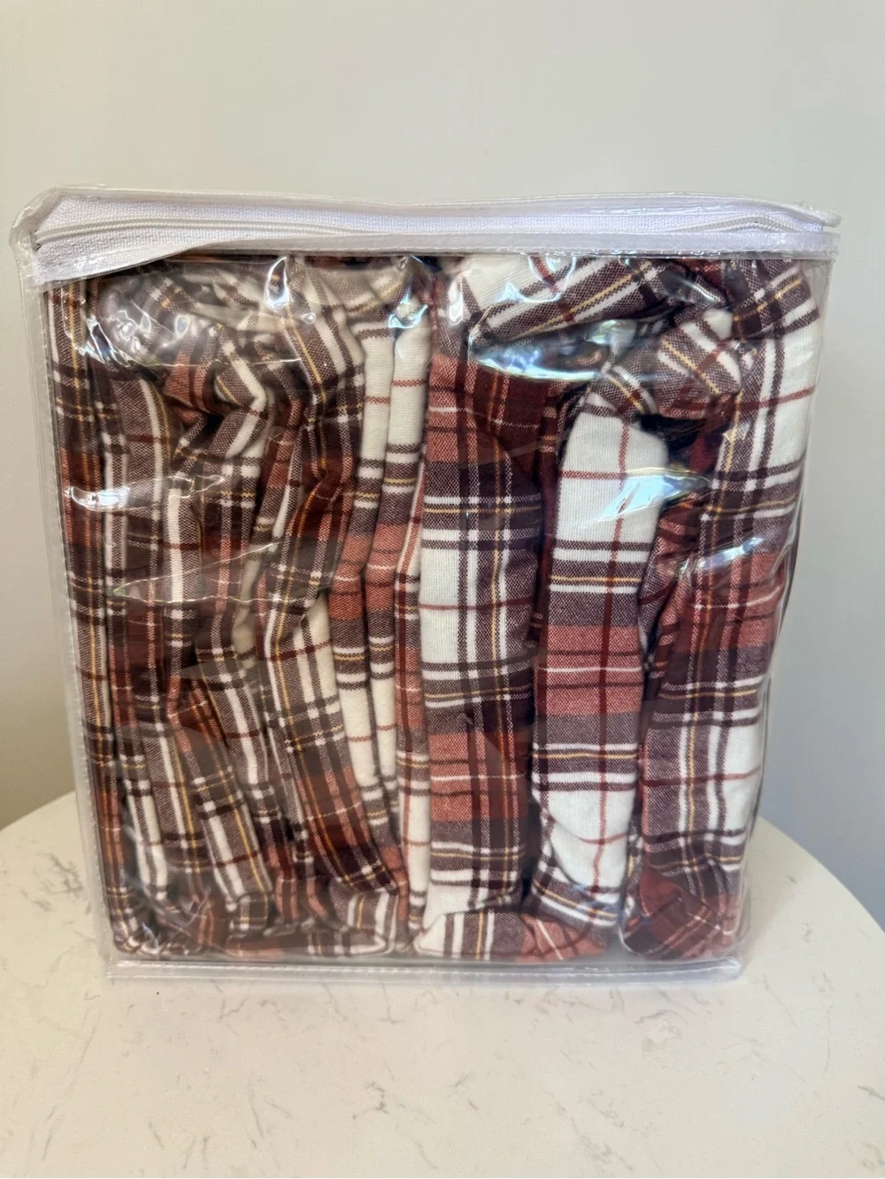 Woolrich King Flannel Sheet Set - Burgundy/brown and Cream Plaid size King